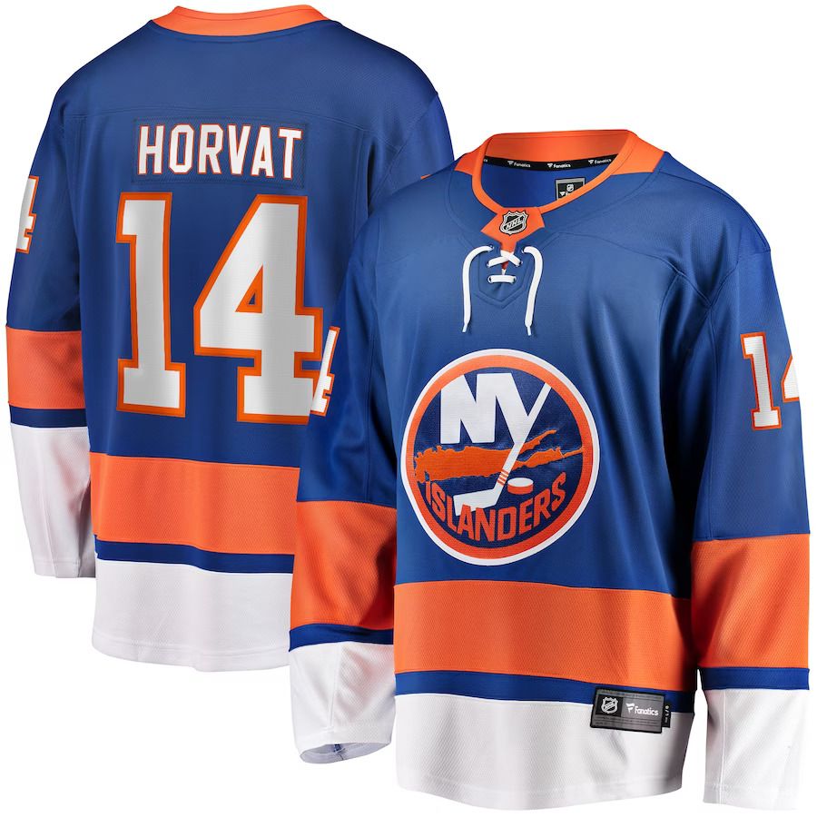 Men New York Islanders #14 Bo Horvat Fanatics Branded Blue Home Breakaway NHL Jersey